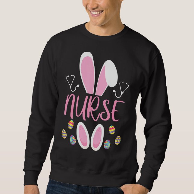 Sweatshirt Infirmière Chasse aux Oeufs de Pâques Rabbit Rn Jo (Devant)
