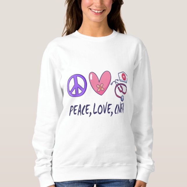 Sweatshirt Infirmière CNFA Paix Amour (Devant)