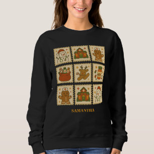 Sweatshirt Infirmière de fête Collage de Noël Un séjour con