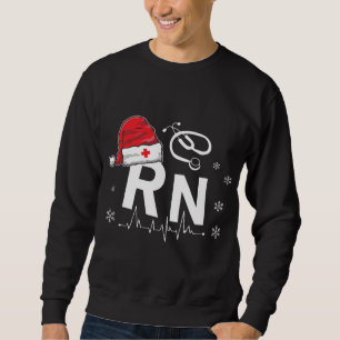 Sweatshirt infirmière de la RN Santa Hat Noël Noël Noël Noël