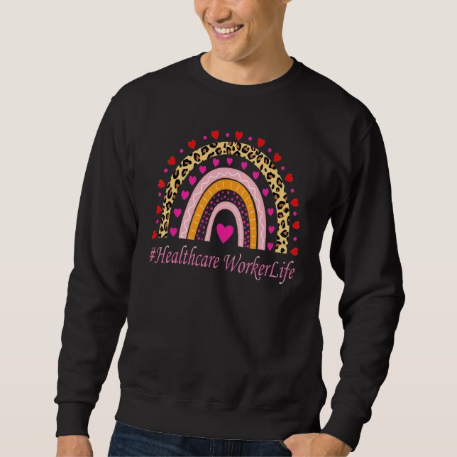 Sweatshirt Infirmière de la santé Leopard Rainbow Nurse's We (Devant)