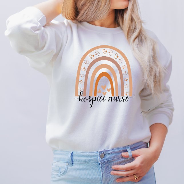 Sweatshirt Infirmière de l'hôpital Script Arc-en-ciel (Créateur téléchargé)