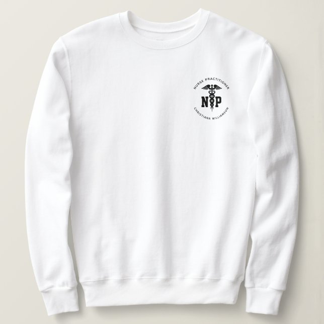 Sweatshirt Infirmière de NP personnalisée Praticien Diplôme C (Design devant)