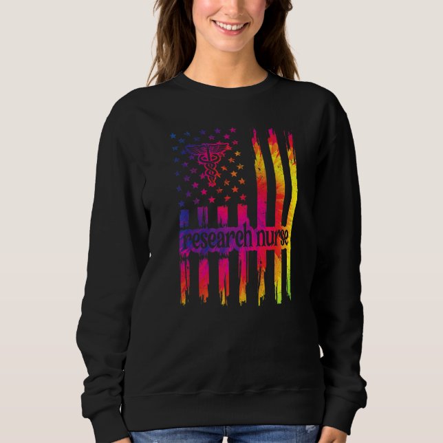 Sweatshirt Infirmière de recherche nous Drapeau Recherche Inf (Devant)
