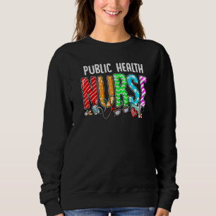 Sweatshirt Infirmière de santé publique Plaid Red Love Heart