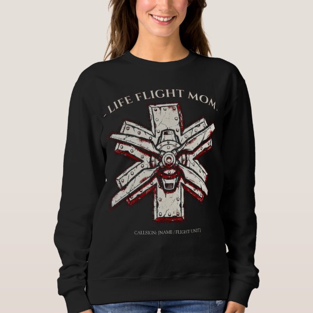 Sweatshirt Infirmière de vol personnalisée Maman Medevac Bout (Devant)