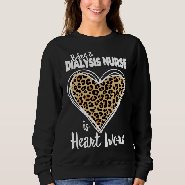 Sweatshirt Infirmière dialyse Cute Leopard Plaid, Infirmière  (Devant)