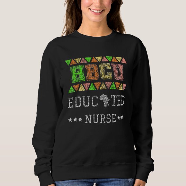 Sweatshirt Infirmière diplômée Hbcu Collision Noir Vint instr (Devant)