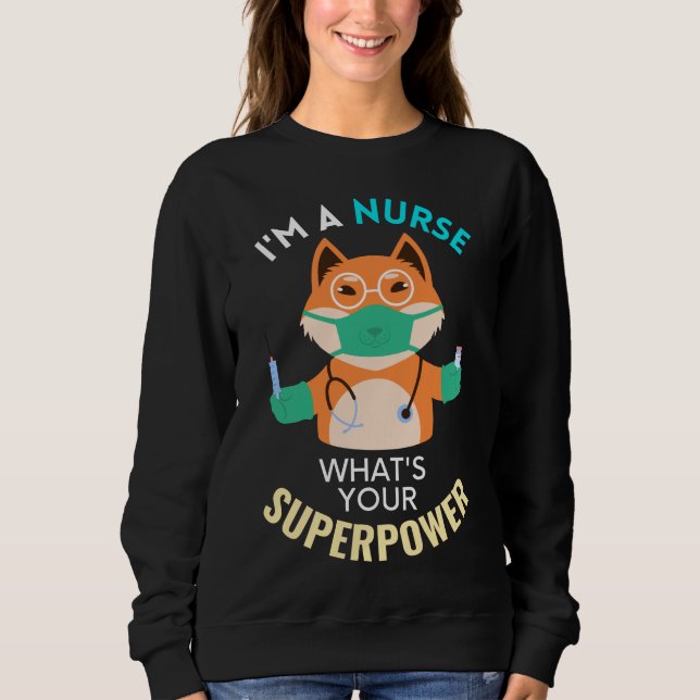 Sweatshirt Infirmière drôle Fox (Devant)