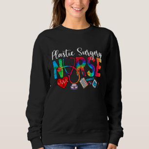 Sweatshirt Infirmière en chirurgie plastique Tie Dye Amour Cœ