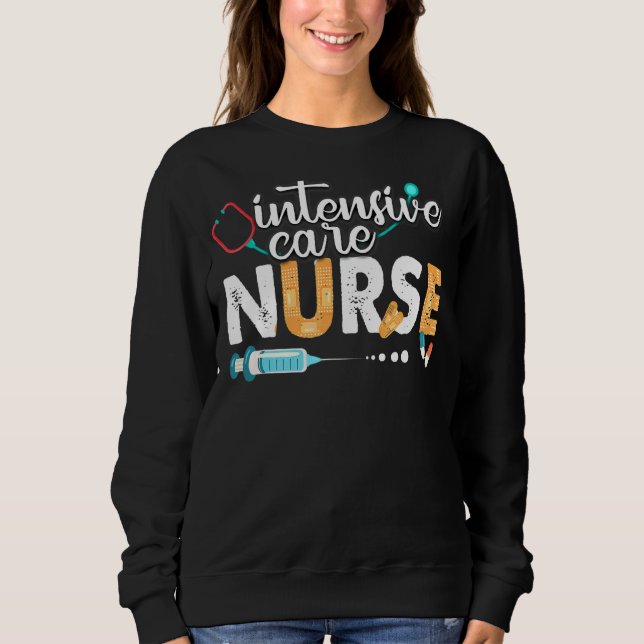 Sweatshirt Infirmière en soins intensifs Soins mignons Semain (Devant)