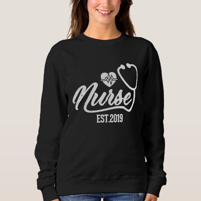 Sweatshirt Infirmière Est 2019   Diplômée en soins infirmiers (Devant)