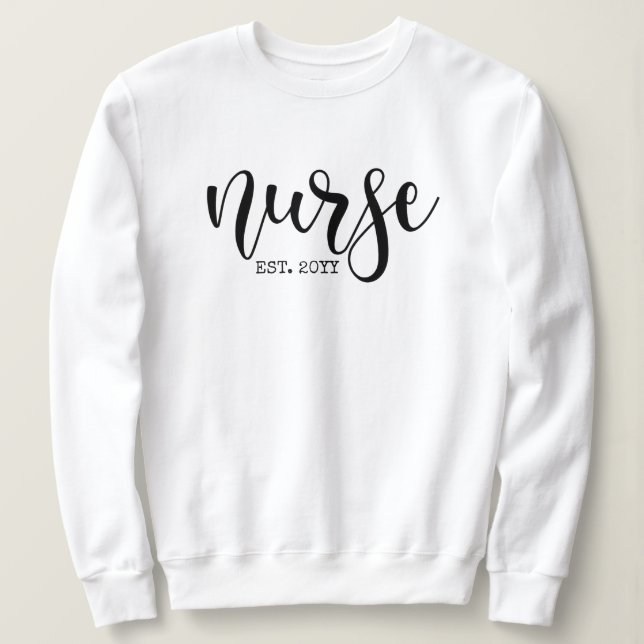 Sweatshirt Infirmière Est Année sur mesure Étudiante Infirmiè (Design devant)