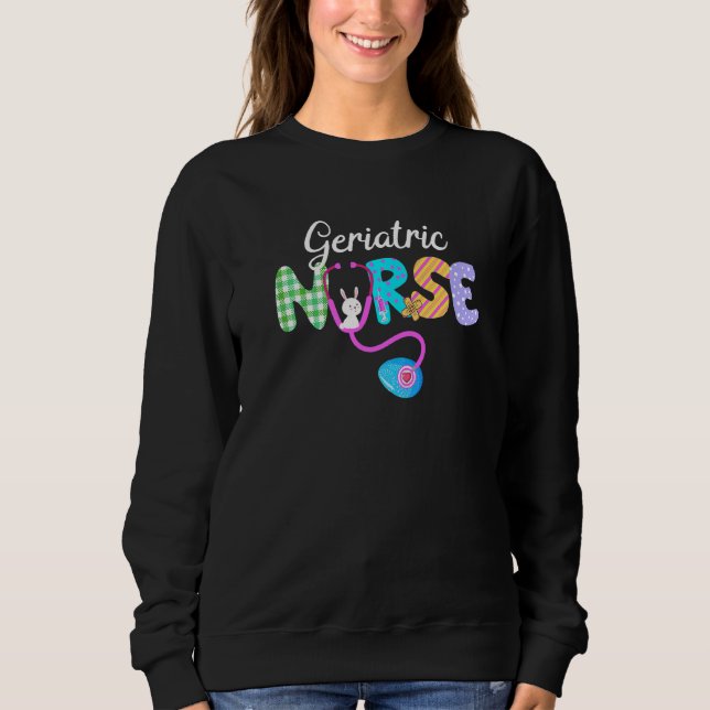 Sweatshirt Infirmière Gériatrique Plaid Love Stethoscope Rn I (Devant)