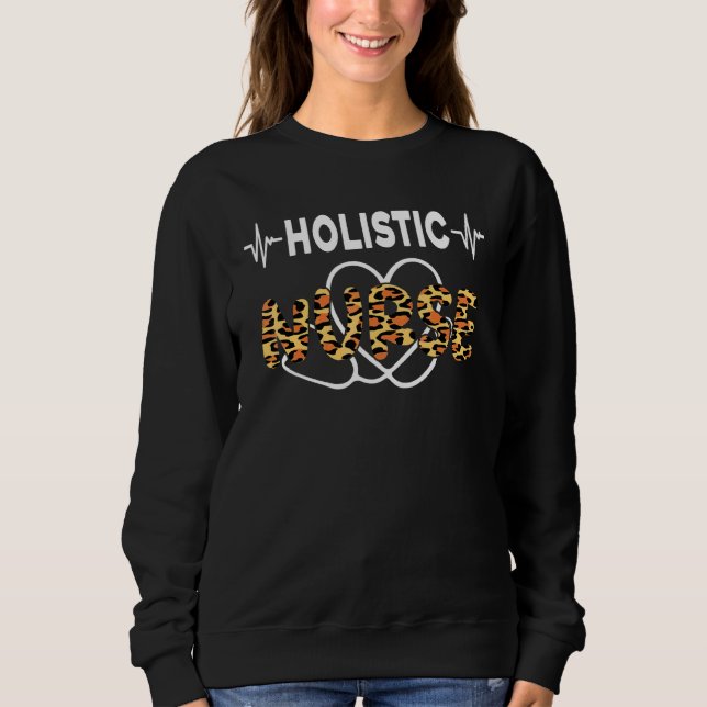 Sweatshirt Infirmière holistique Cute Empreinte de léopard Nu (Devant)
