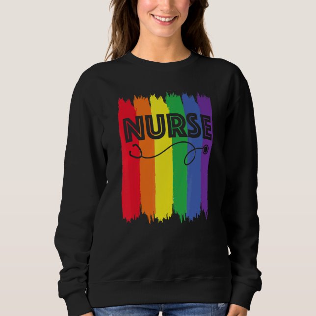Sweatshirt Infirmière Lgbt Arc-en-ciel Infirmière inscrite Ga (Devant)