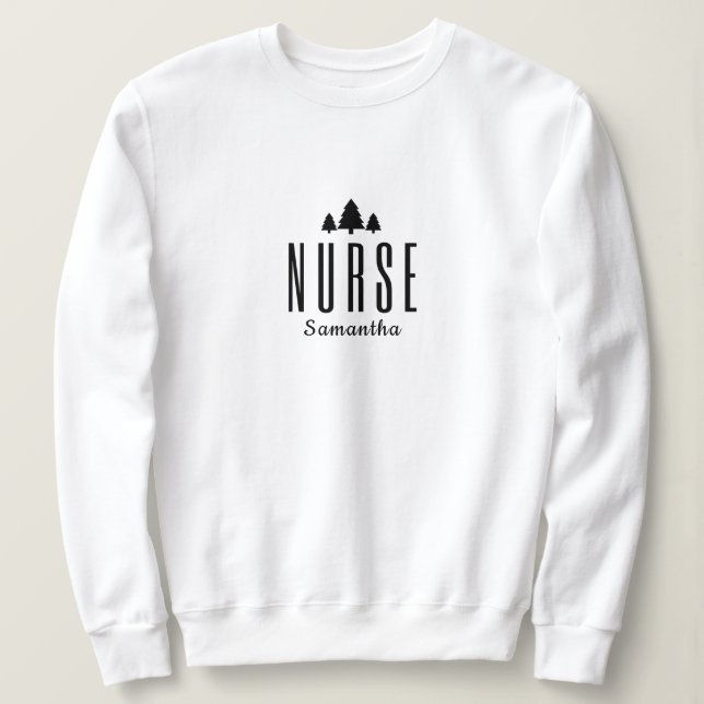 Sweatshirt Infirmière minimaliste de Noël moderne (Design devant)