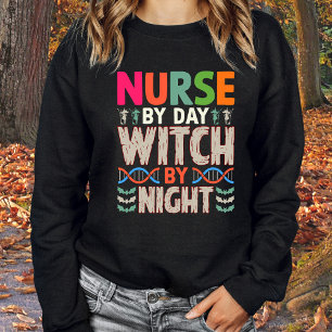 Sweatshirt Infirmière par Jour sorcière par Nuit Halloween In