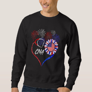 Sweatshirt Infirmière patriotique 4 juillet drapeau américain