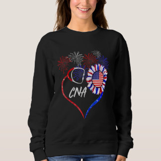 Sweatshirt Infirmière patriotique 4 juillet drapeau américain