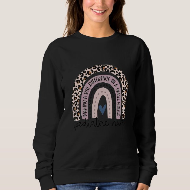 Sweatshirt Infirmière pédiatrique Empreinte de léopard École  (Devant)