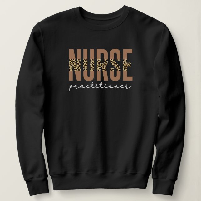 Sweatshirt Infirmière praticienne NP cheetah Graduation (Design devant)