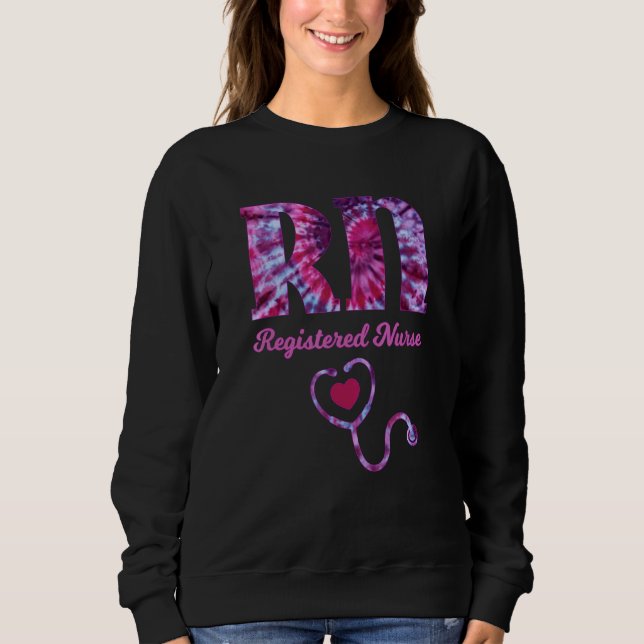 Sweatshirt Infirmière Rn Tie Dye Infirmière Er Infirmière Cna (Devant)