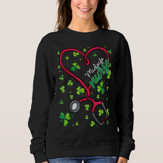 Sweatshirt Infirmière St. Patricks Day Love Stethoscope Rn (Devant)