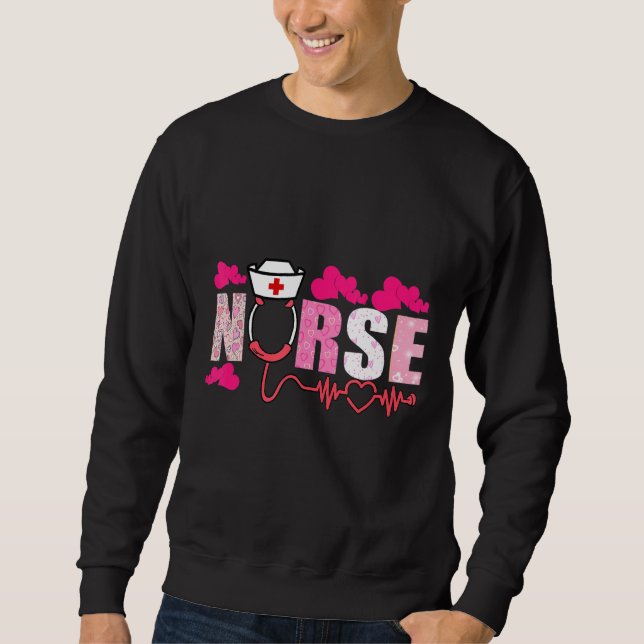 Sweatshirt Infirmière Stethoscope mignonne amour (Devant)