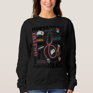 Sweatshirt Infirmière Typographie École Infirmière Jour Infir