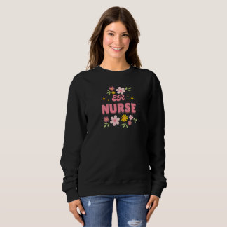 Sweatshirt Infirmière Urgences Fleur Rétro