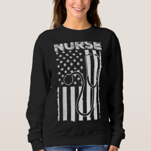 Sweatshirt Infirmière Usa Drapeau Infirmière