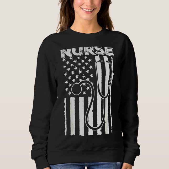 Sweatshirt Infirmière Usa Drapeau Infirmière (Devant)