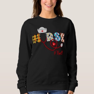 Sweatshirt Infirmière Vie Et Stéthoscope Infirmière Scrub Ave
