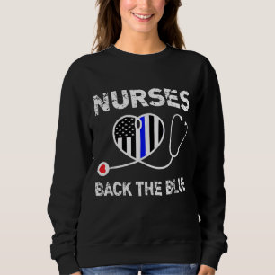 Sweatshirt Infirmières Retour Le Bleu Léger Ligne Bleue Drape