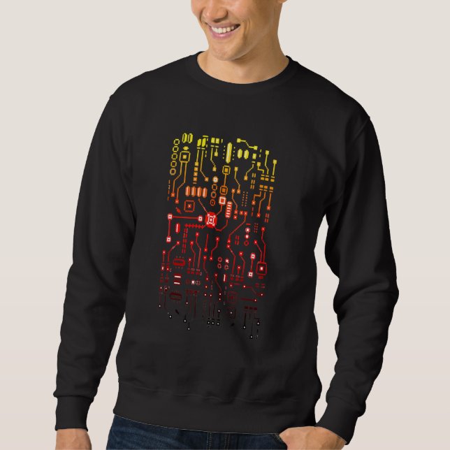 Sweatshirt Ingénieur Ordinateur Circuit Ingénieur Cpu Bi (Devant)