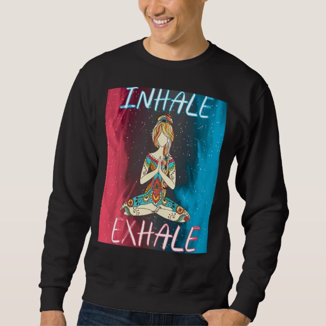 Sweatshirt Inhale Exhale Meditation Exercice Yoga (Devant)
