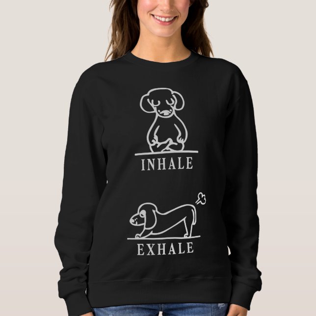 Sweatshirt Inhale Exhale Pomeranian Funny 113 (Devant)