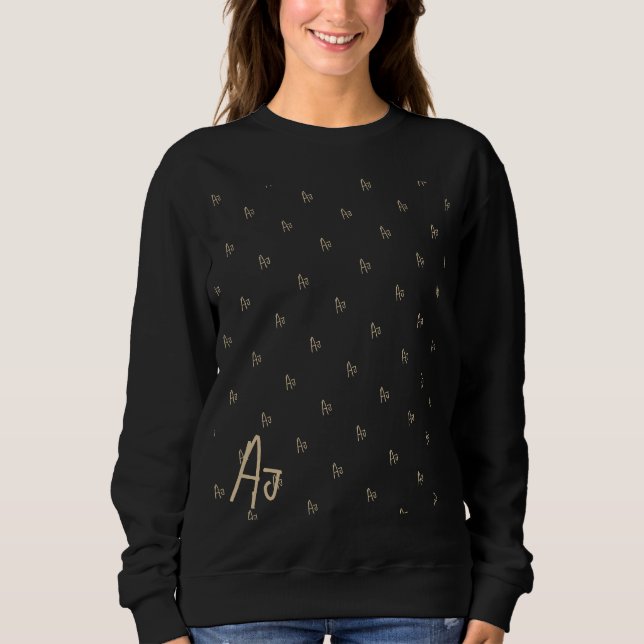 Sweatshirt Initiales Monogrammes Or Noir (Devant)