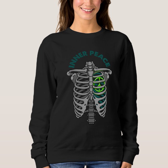 Sweatshirt Inner Peace Rib Cage World Peace Sign Self Love Hu (Devant)