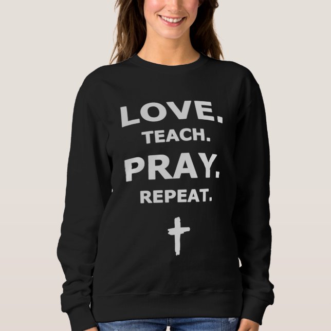 Sweatshirt Inspiring Christian Homeschooling with Cross Symbo (Devant)