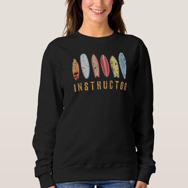 Sweatshirt Instructeur de surf Surfboard Vintage Surfboard cl (Devant)