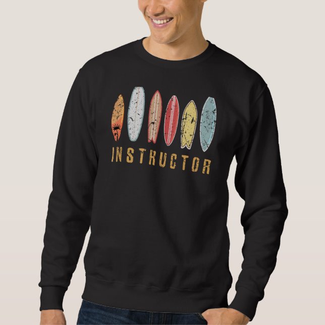 Sweatshirt Instructeur de surf Surfboard Vintage Surfboard cl (Devant)
