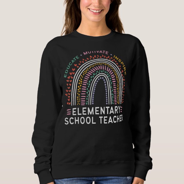 Sweatshirt Instruire Motivate Inspirer Enseignant de l'école  (Devant)
