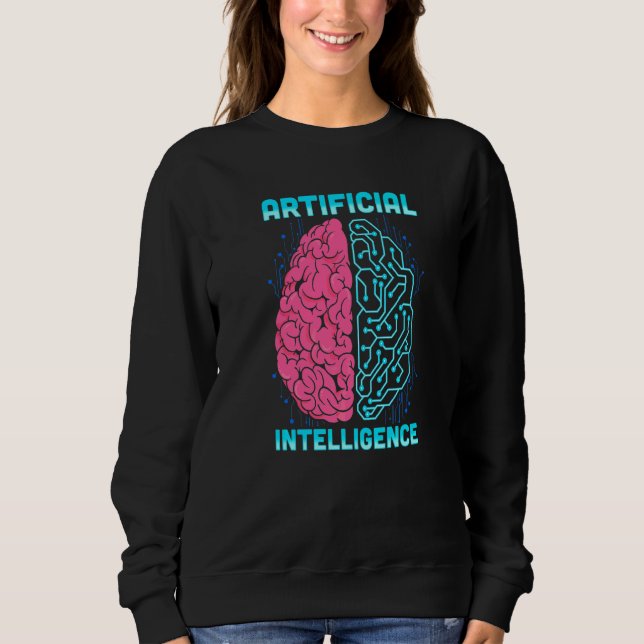 Sweatshirt Intelligence Artificielle Ai Cerveau De Robot (Devant)