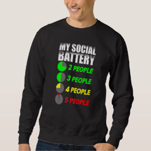 Sweatshirt Introduction Funny Ma Batterie Sociale Antisocial