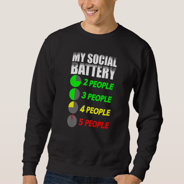Sweatshirt Introduction Funny Ma Batterie Sociale Antisocial  (Devant)