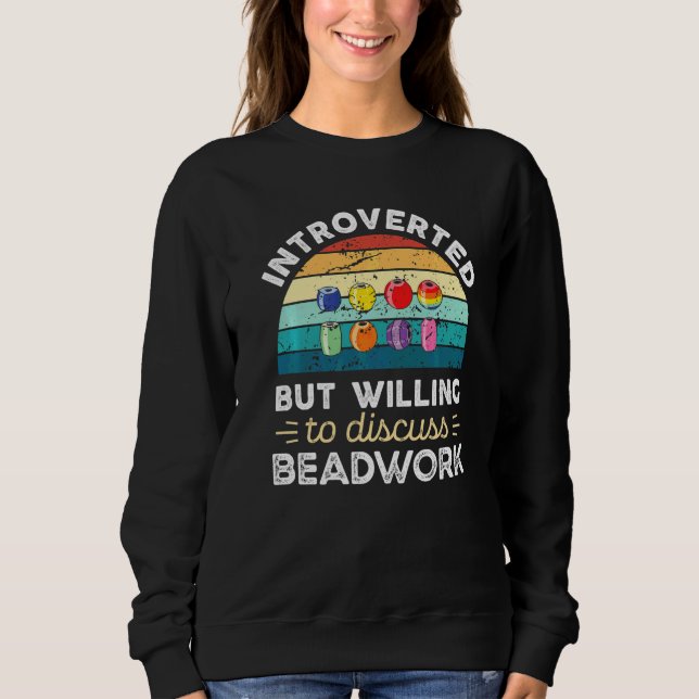 Sweatshirt Introverti Mais Prêt à Discuter de Broderie de Per (Devant)
