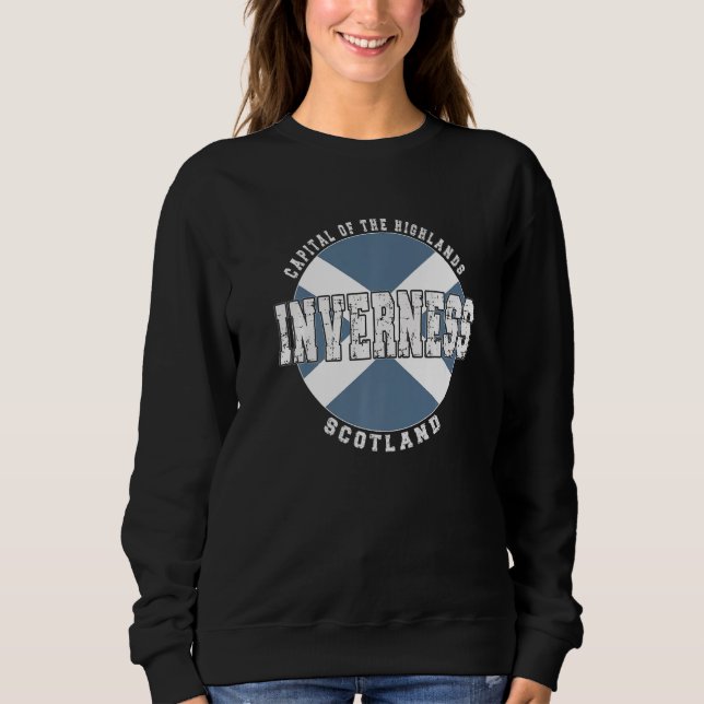 Sweatshirt Inverness Scotland Vintage Scottish flag (Devant)