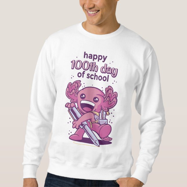 Sweatshirt invitation pour le 100e jour d'école (Devant)